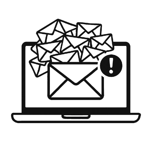 An email overflow icon, symbolizing the need for professional email and calendar management.