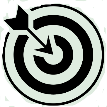 A target icon, representing the expertise of a virtual assistant who helps businesses hit their goals.