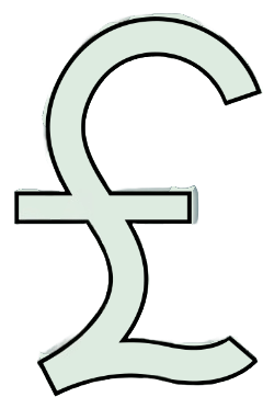 A pound sterling symbol icon, symbolizing the budget-friendly, cost-effective services of Wise Resolutions VA, Enfield