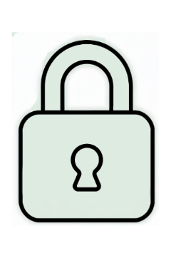 A padlock icon, representing a fully insured Virtual Assistant service data protection and security for your business.
