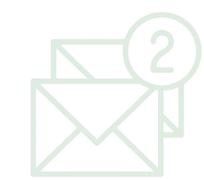 2 unread emails in inbox representing being ontop and in control of emails 